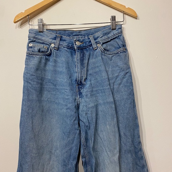 Weekday Rail Mid Rise Loose Baggy Fit Wide Leg Jeans Size 25 - Picture 2 of 4